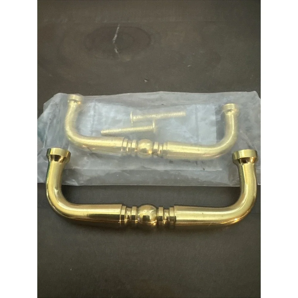 Set of 2 Vintage Brass Cabinet/Drawer Pulls‎ Handles 3